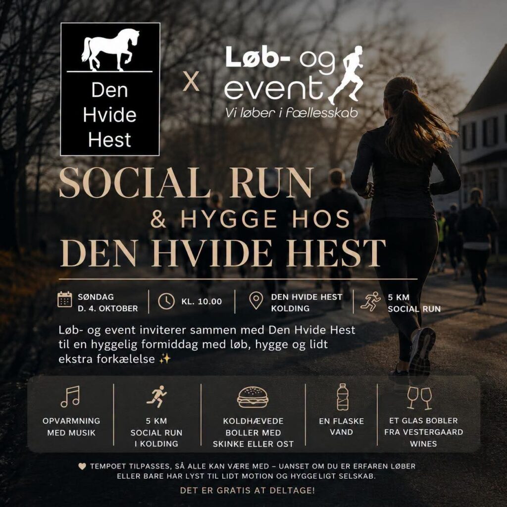 Social Run & hygge hos Den Hvide Hest